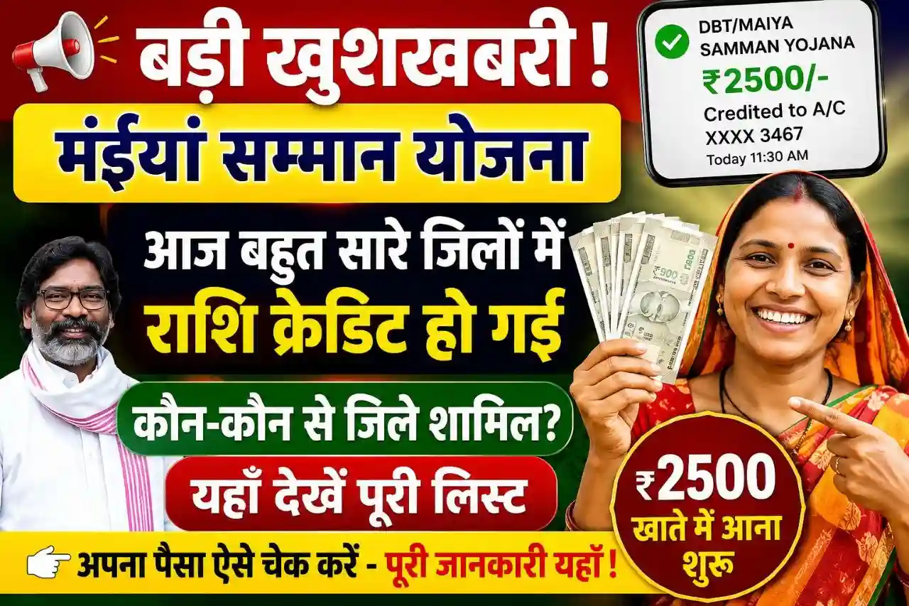 Maiya Samman Yojana Payment Update 2026 Jharkhand Women DBT Payment